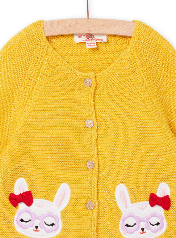 Baby girl mimosa yellow cardigan NILUCAR / 22SG09P1CARB105