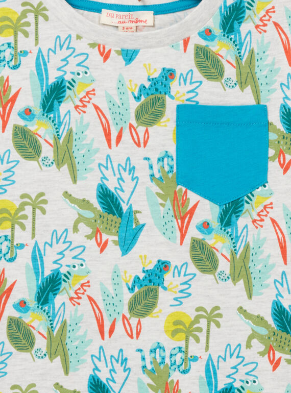 Child boy grey t-shirt with fancy print NOHOTI2 / 22S902T2TMCJ920