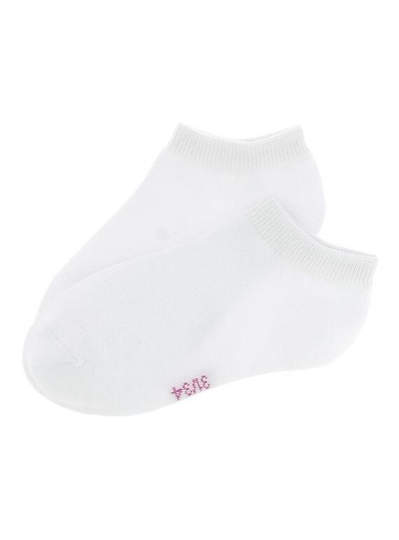 Girls' white ankle socks CYAJOCHO10A / 18SI01S7SOQ000