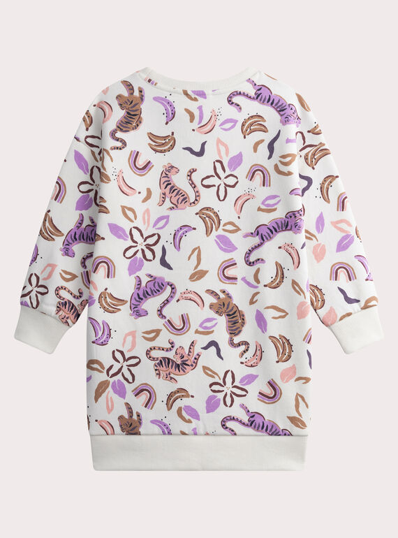 Pale pink printed fleece dress WALANROB2 / 25S90141ROB003