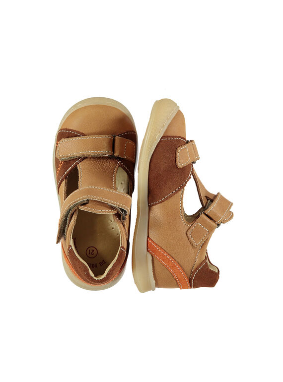 Baby boys' smart leather T-bar shoes. FBGSALNIA2 / 19SK3881D13804