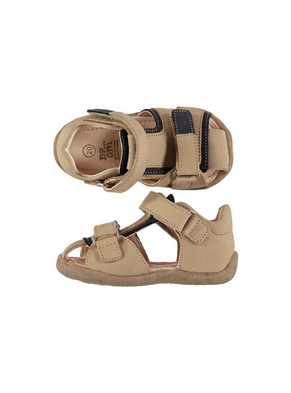 Baby boys' smart leather sandals FBGSANDHER / 19SK38C3D0E080