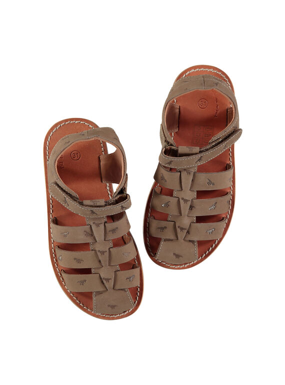 Boys' smart leather sandals FGSANDINO2 / 19SK36C2D0E803