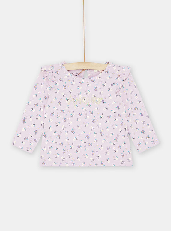 Girl's parma t-shirt with floral print SILINTEE2 / 23WG09H2TML320