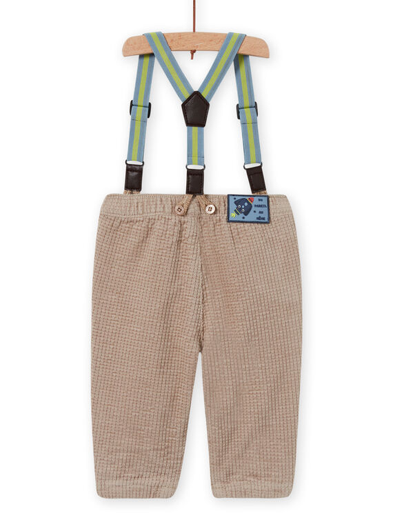 Baby boy plaid pants with striped suspenders MUPLAPAN2 / 21WG10O2PAN817