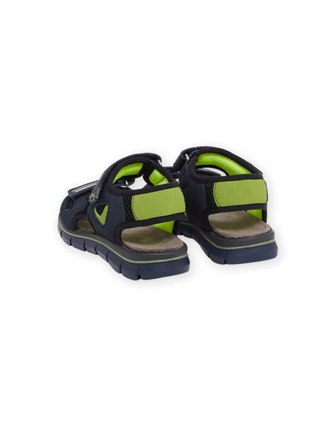 Navy blue leather sandals ROSANDNEON / 23KK3664D0E070