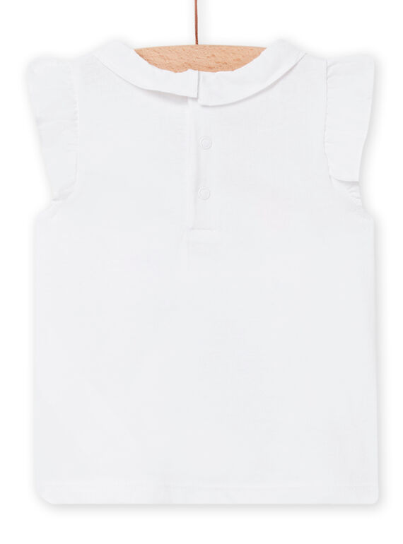 Baby girl white T-shirt with fantasy motifs NIFICBRA / 22SG09U2BRA000