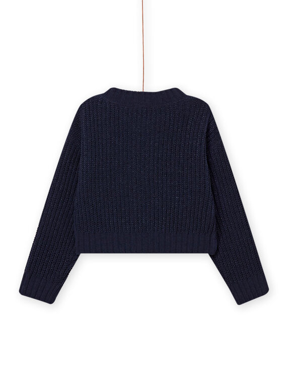 Child girl midnight blue knitted cardigan NAJOCAR2 / 22S90162CARC205