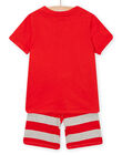 Child boy's orange T-shirt and shorts pajama set NOPLAENS3 / 22S902K4ENSF527