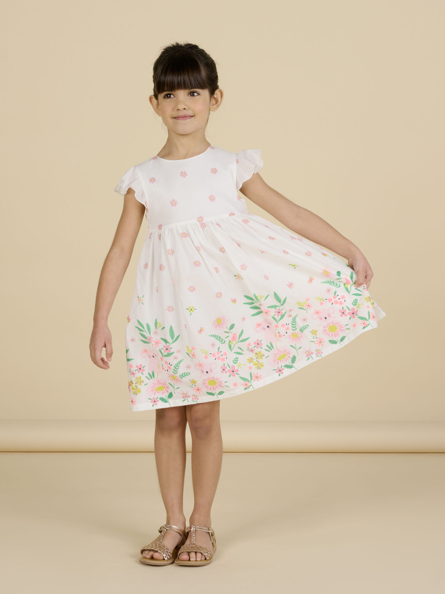 Girls white floral dress new arrivals