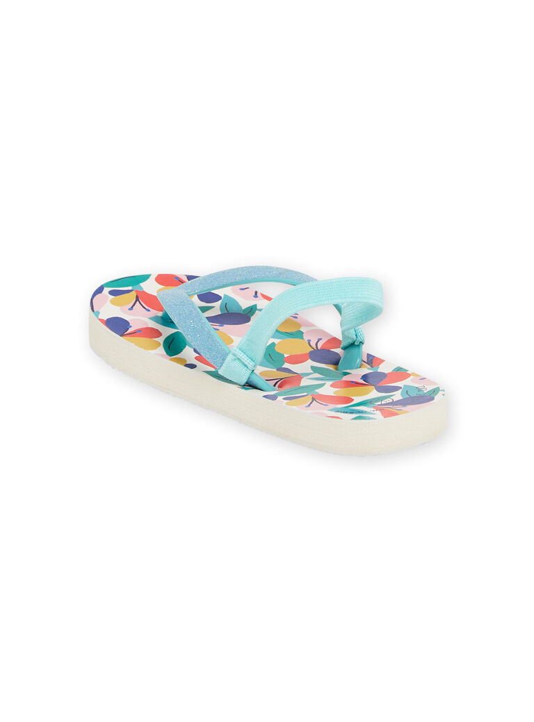 Multicolored flip-flops child girl with floral print NATONGAOP / 22KK3581D01099
