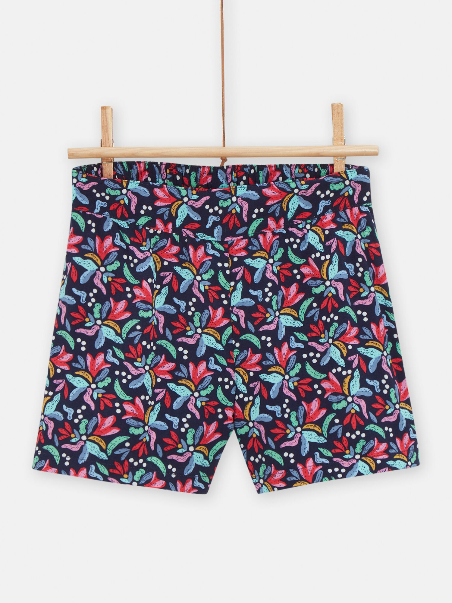 Blue flowing shorts with fancy print for girls buy online Skirt Short Overalls DPAM International Website