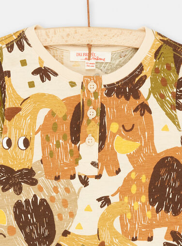 Beige and brown animal print T-shirt SUCOUTUN / 23WG10L2TML811