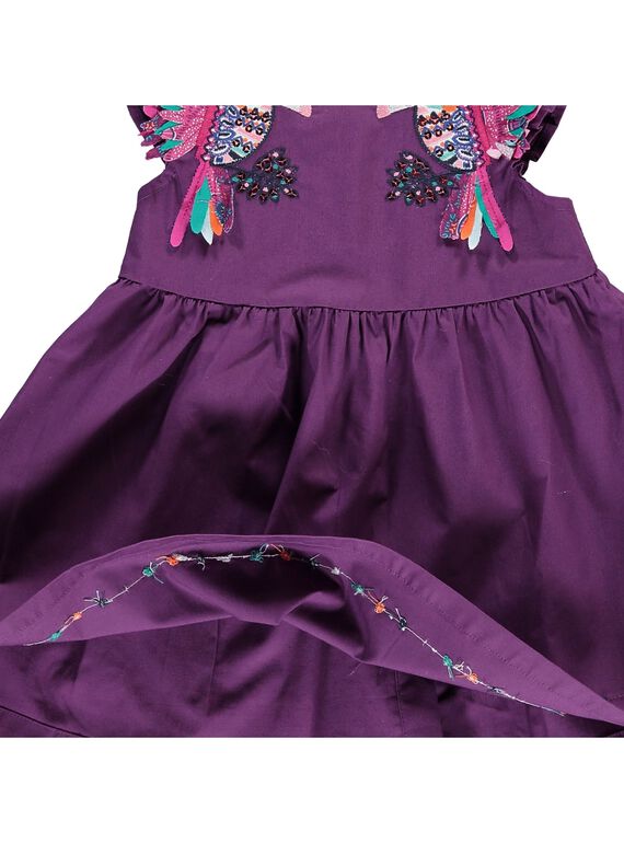 Baby girls' short-sleeved dress CIGAUROB3 / 18SG09L3ROB710