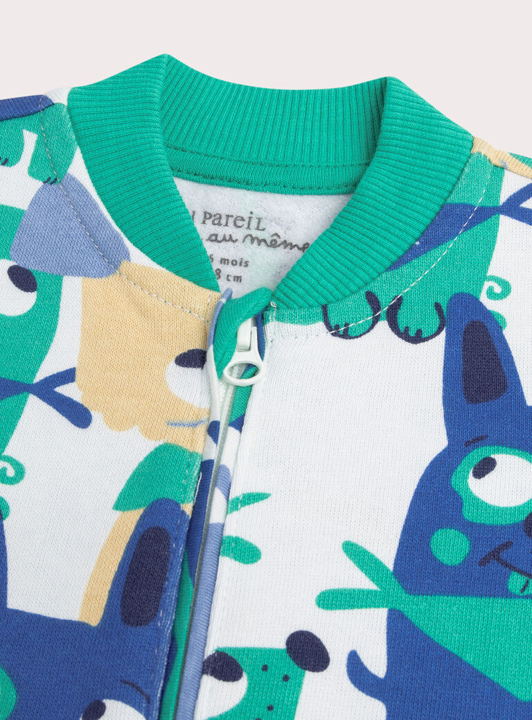 Baby boys' blue printed rompers WEGAGREMIX / 25SH1493GREC236