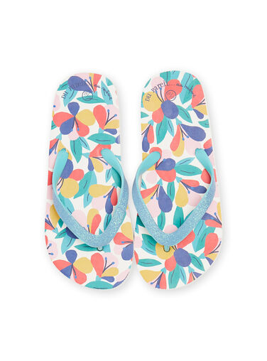 Multicolored flip-flops child girl with floral print NATONGAOP / 22KK3581D01099