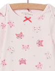 Baby girl's pink long sleeve bodysuit with fox print MEFIBODTET / 21WH13C1BDL632