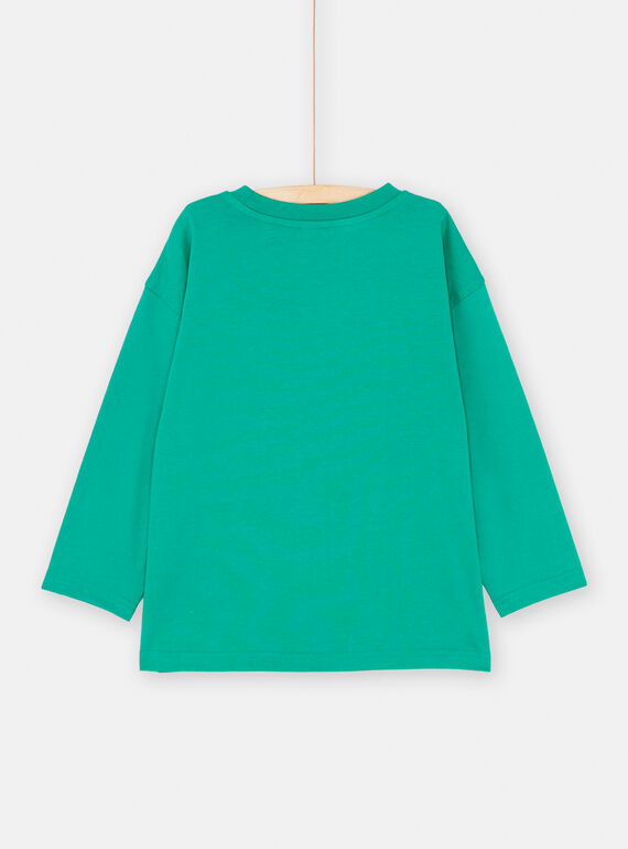 Boy's green diplodocus T-shirt SOVERTEE4 / 23W902J4TML600
