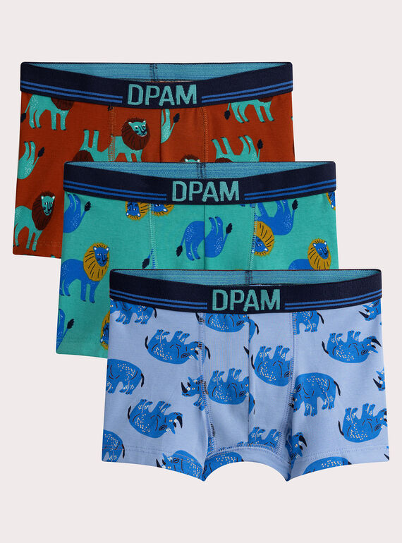 Set of 3 calçOns with animal print for boys  VEGOBOXLIO / 24WH1285BOX209