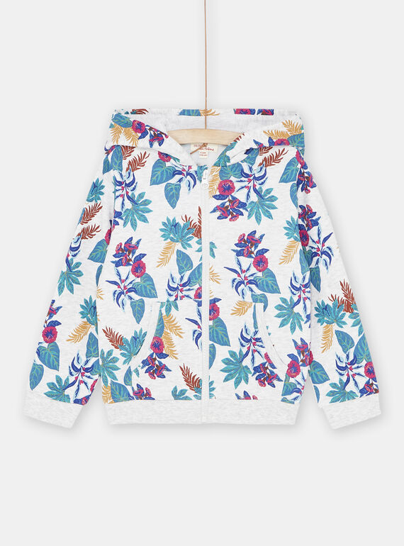 Girl's floral print hoodie SAJOHAUJOG1 / 23W901B3JGH943