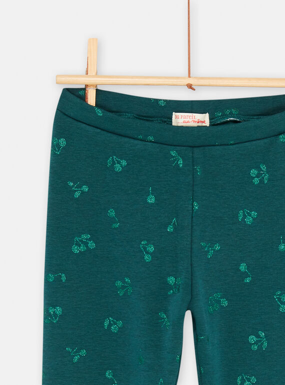 Girl's duck blue cherry print legging SAJOLEG4 / 23W901NCPAN714