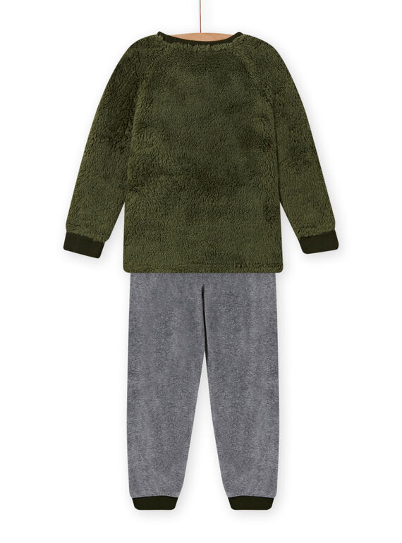 Child boy wolf pajama set in soft boa MEGOPYJBOA / 21WH1294PYJ628