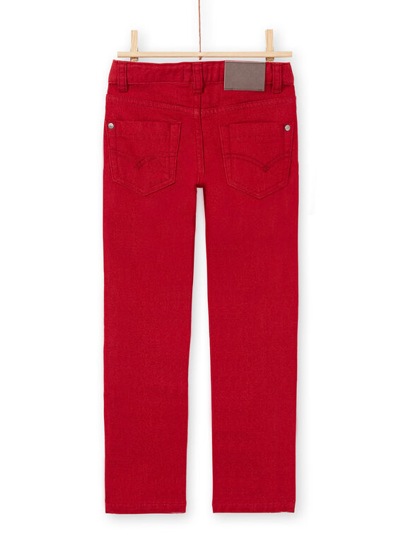 Boy's plain red jeans MOJOPAKNI3 / 21W90225PAN506