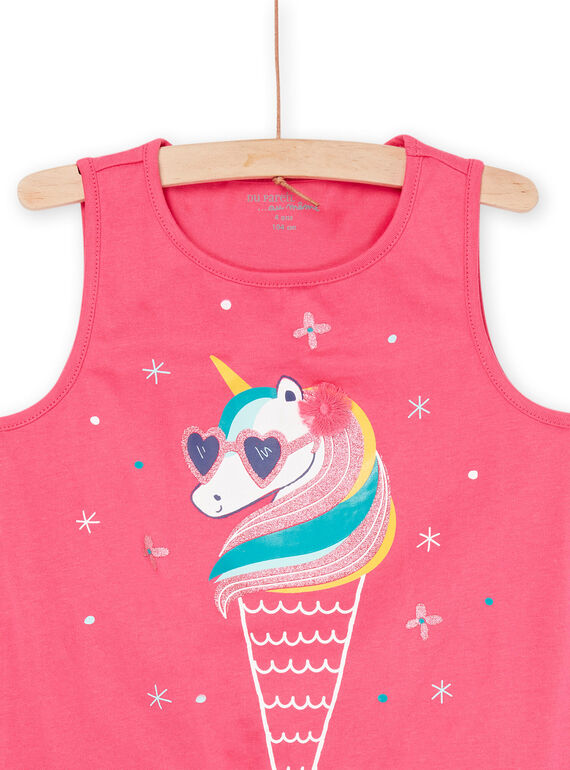 Pink and white pyjamas with unicorns and fantasy print REFAPYJICE / 23SH11H9PYJD317