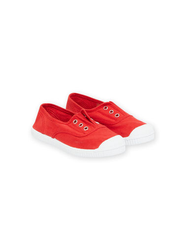 Red canvas tennis shoes child boy NOTOILCIERO / 22KK3693D16050