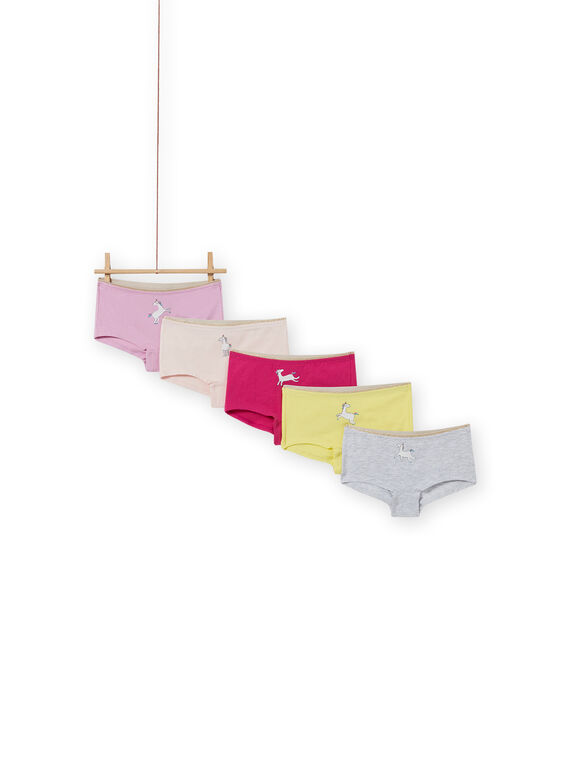 Set of 5 assorted colored shortys for child girl MEFAHOTSEM / 21WH11B3SHY943
