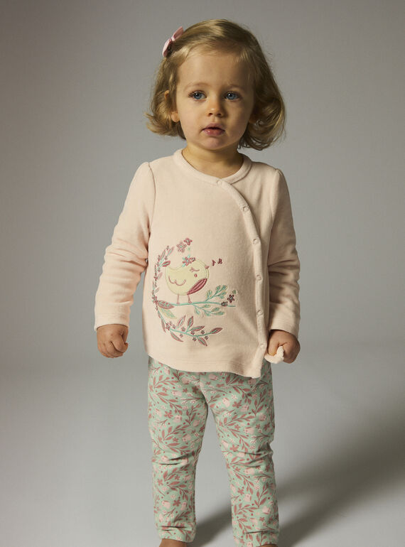 Baby girls' pink pyjamas WEFIPYJOIS / 25SH1391PYJD303