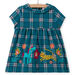 Baby girl's turquoise check and patterned dress