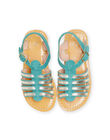 Turquoise spartan sandals child girl NASANDSEVERINE / 22KK3542D0E202