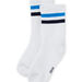 Boy's white socks with blue stripes