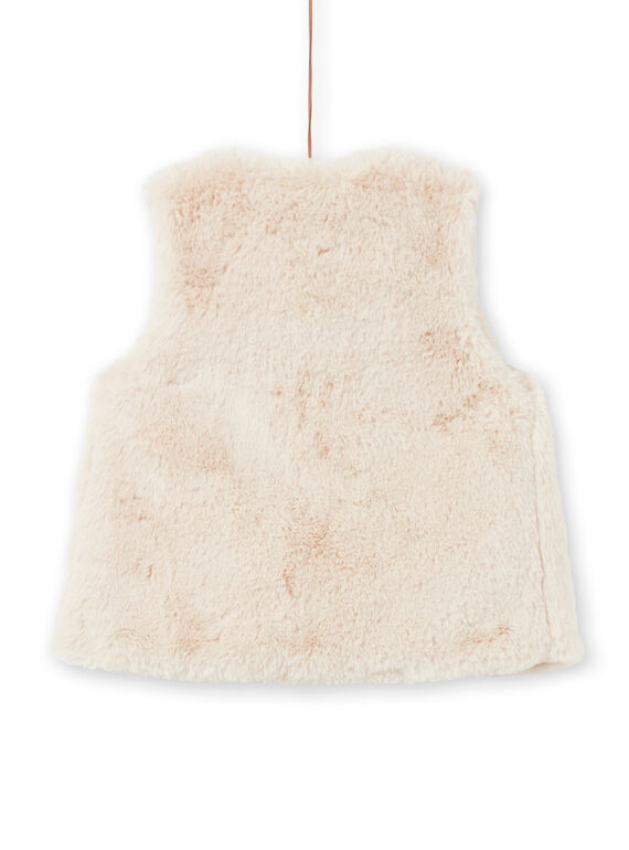 Reversible faux fur vest ecru child girl MAMIXCAR3 / 21W901J3CAR009