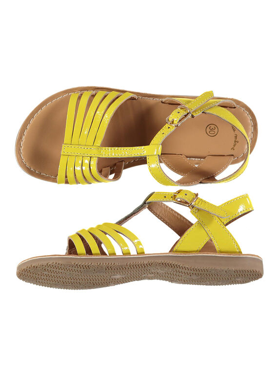 Girls' smart patent leather sandals FFSANDOLI1 / 19SK35C4D0E010