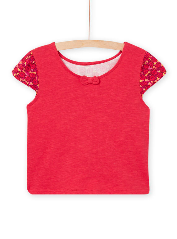 Child girl plum short sleeve t-shirt NAFLATI3 / 22S901R3TMC709