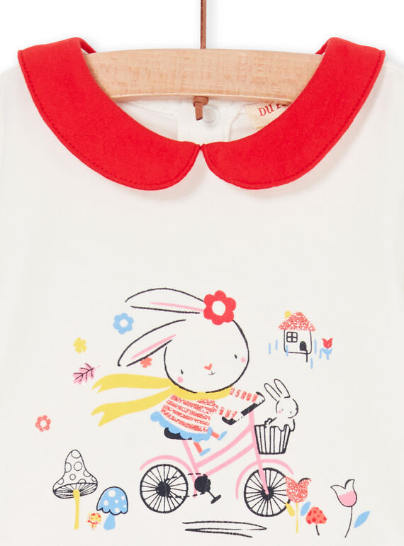 Body ecru and red baby girl LIHABOD1 / 21SG09X2BOD001