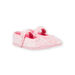 Light pink ballerinas in faux fur with cat design for baby girl