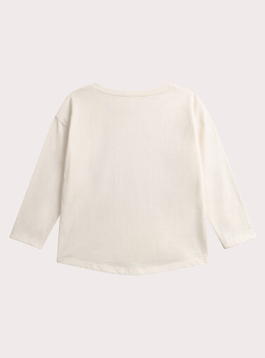 T-shirt ecru animation giraffe and sequins for girl  VABATEE2 / 24W901Q1TML003