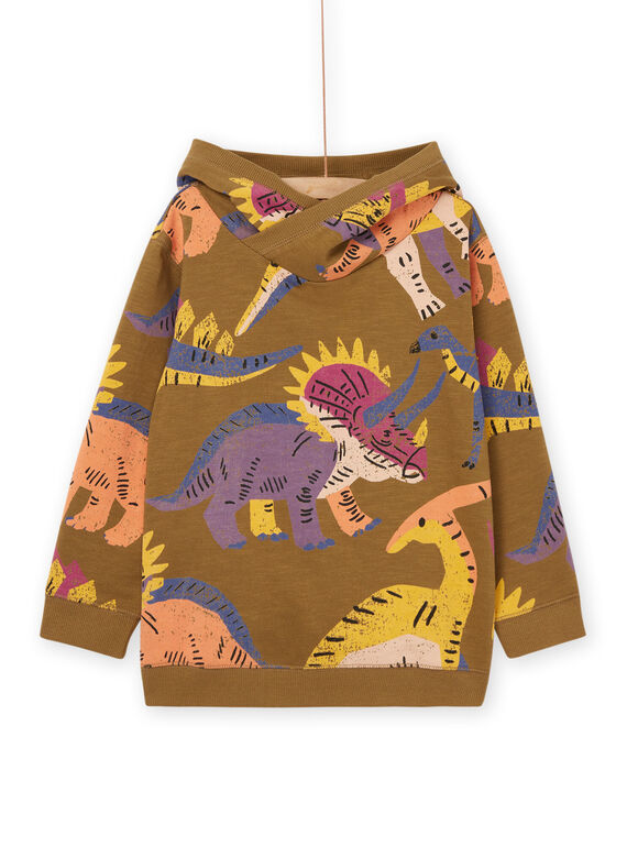 Dinosaur print fleece hoodie ROMAGSWE / 23S902T1SWEG631