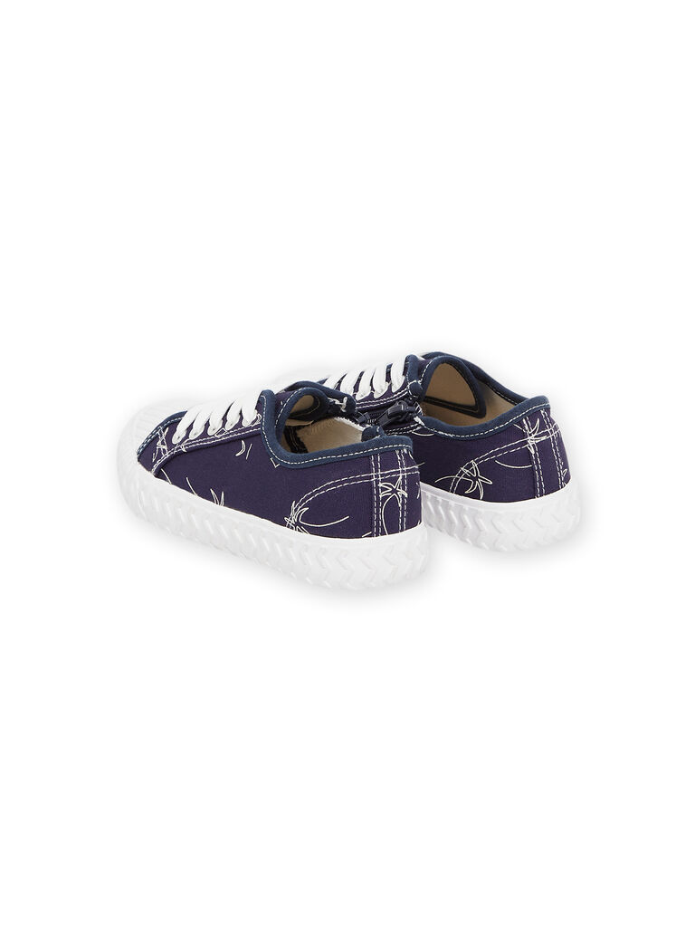 Canvas sneakers with fancy print ROTOILBLUE / 23KK3673D16070