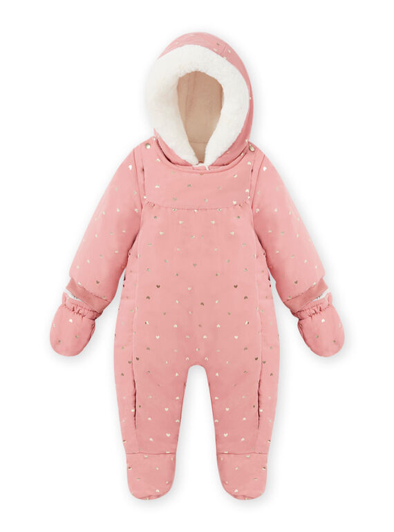 Baby girl pink hoodie with polka dots MIKAPIL / 21WG0961PIL303