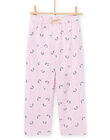 Pink panda pyjama set in soft boa for child girl MEFAPYJKAN / 21WH1191PYJ326