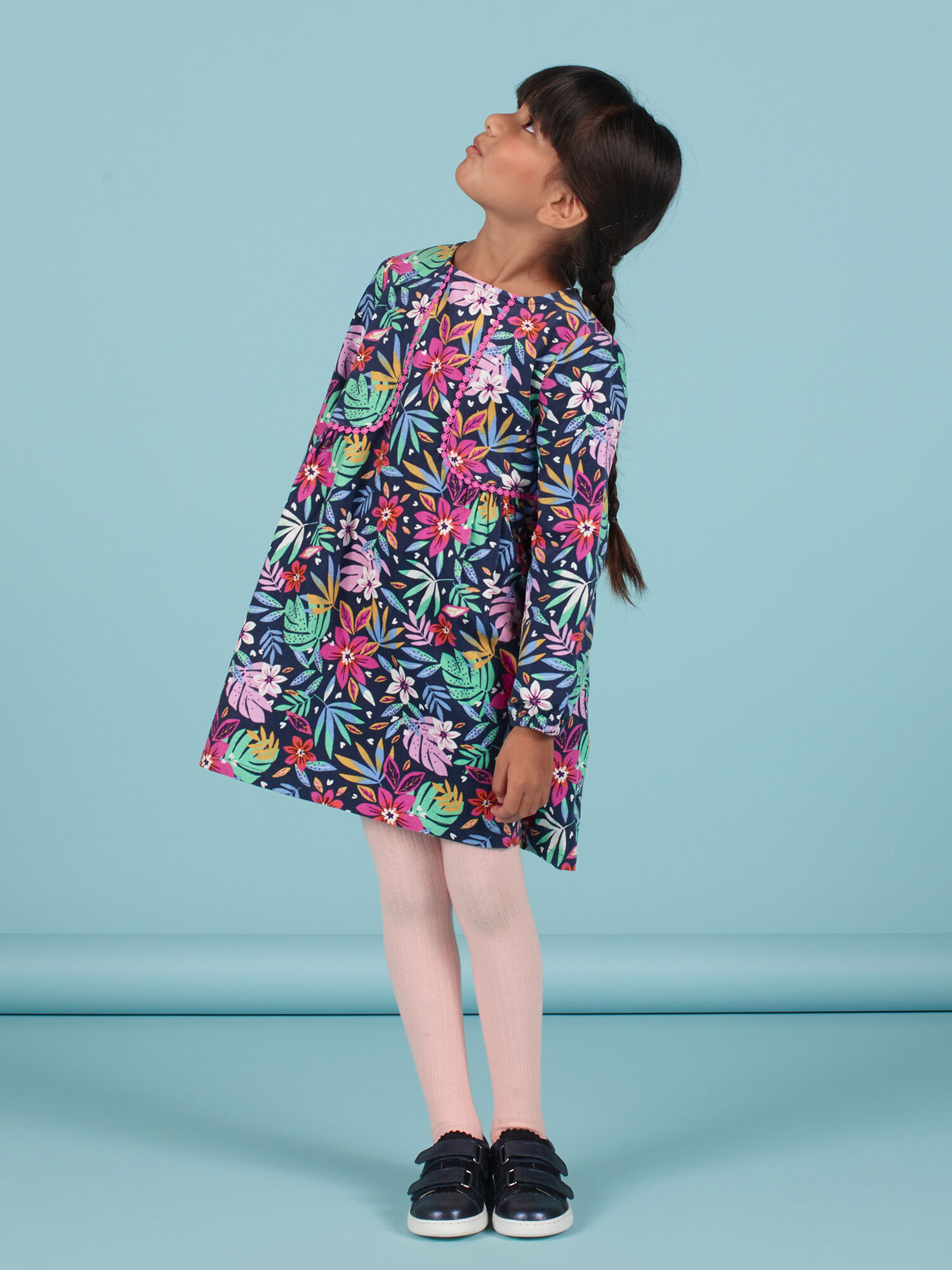 Floral print dress for kids 2025