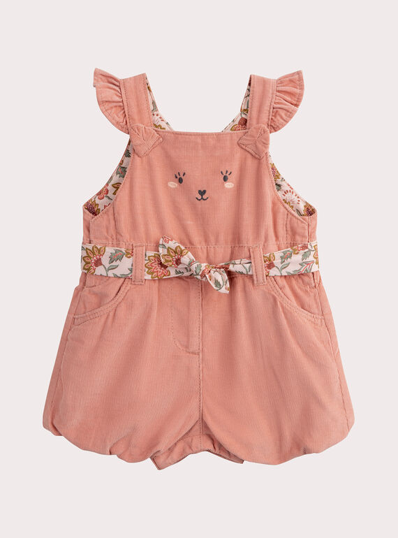 Baby girls' pink dungarees WILANSAC / 25SG0943CBL312