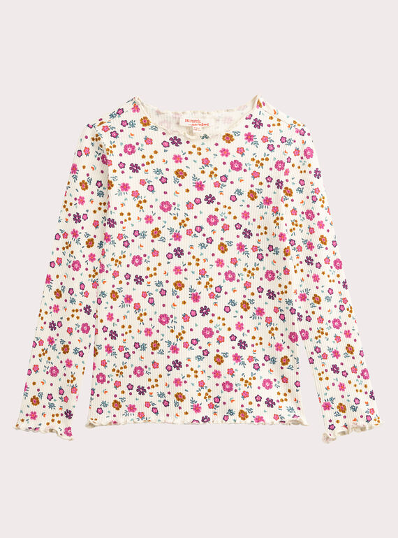  Floral printed T-shirt for girls  VAJOUTEE1 / 24W901J4TML001