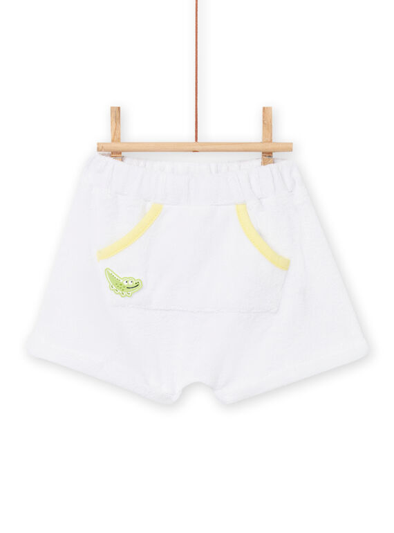 White baby boy Bermuda shorts NUHOBER / 22SG10T1BER000