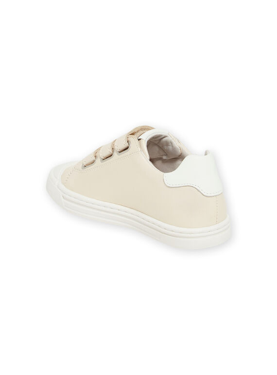 Gold sneakers with heart motif child girl NABASOLIVIA / 22KK3536D3F080