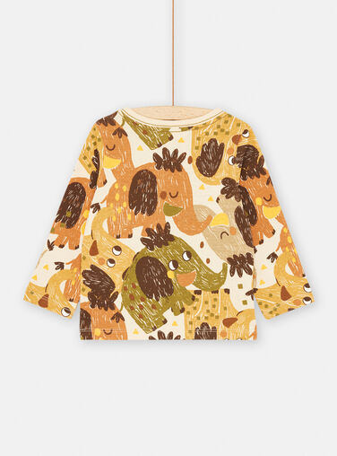 Beige and brown animal print T-shirt SUCOUTUN / 23WG10L2TML811